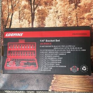 46-Piece Socket Set with Red Case